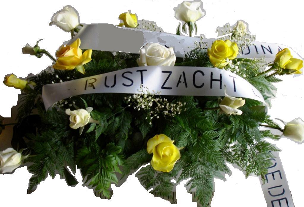 Grafstuk geel-wit — Rust Zacht — Gedenk de Dood